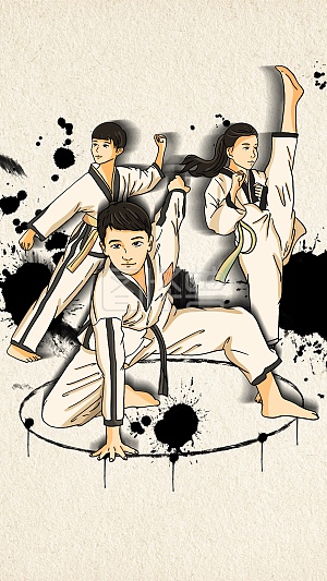 跆拳道背景图片-跆拳道素材设计-图怪兽