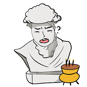 图怪兽原创元素卡通搞笑石膏像?表情包插画元素