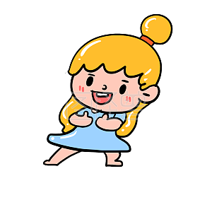 图怪兽原创元素搞怪丸子头萝莉露出门牙表情包插画元素