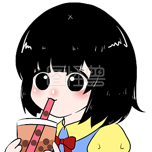 图怪兽原创元素卡通表情包女孩公主喝奶茶发呆可爱