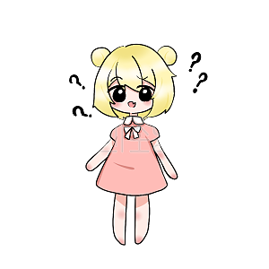 图怪兽原创元素卡通表情包女孩全身疑问问号