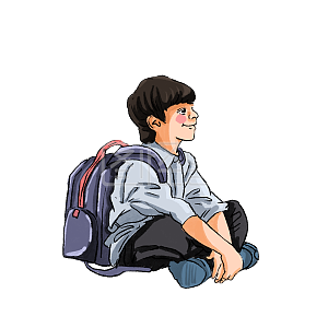 详情61专辑卡通玩具小男孩插画元素详情图怪兽原创元素卡通小