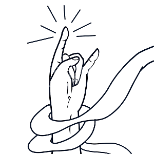 简约线条卡通漫画涂鸦666手势插画元素