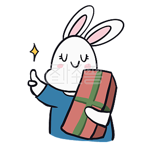 图怪兽原创元素卡通可爱小白兔表情包收到礼物点赞