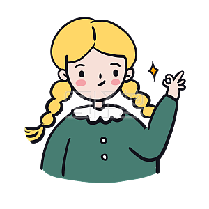 图怪兽原创元素卡通可爱金发小女孩表情包ok没问题