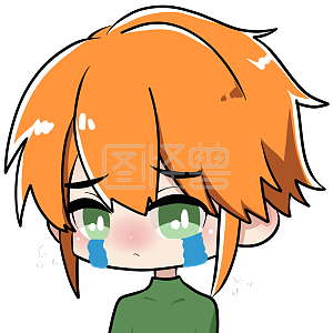 男生流泪伤心面条泪详情图怪兽原创元素卡通表情包绿色女孩哭泣