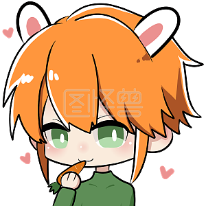 图怪兽原创元素卡通表情包男生兔子可爱橘色