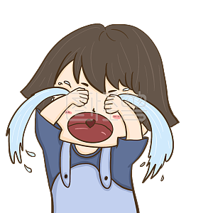 图怪兽原创元素 商业 宣传 表情包 卡通 女孩 可爱 蓝色 哭泣 委屈