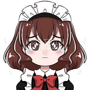 图怪兽原创元素卡通表情包女仆佣人哭泣可怜