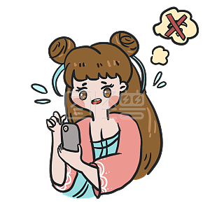 图怪兽原创元素中秋节卡通嫦娥表情包没信号