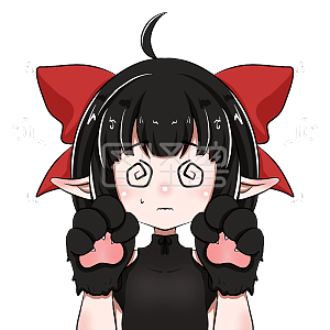 详情图怪兽原创元素卡通表情包女孩迷糊眩晕可爱详情图怪兽