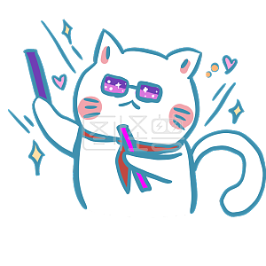 图怪兽原创元素教师节卡通戴眼镜的白猫表情包打call
