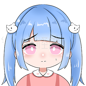 详情图怪兽原创元素卡通表情包女孩黑色猫咪可爱忧愁为难详情