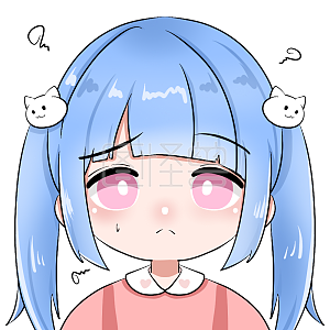 图怪兽原创元素卡通表情包女孩蓝色双马尾为难疑惑流汗