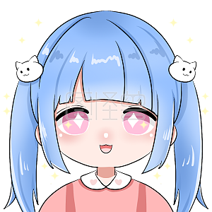 图怪兽原创元素卡通表情包蓝色双马尾女孩喜欢星星眼