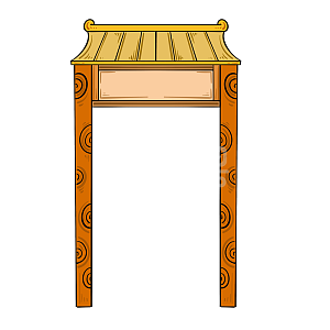 图怪兽原创元素卡通国潮门楼排匾额