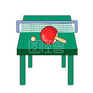 图怪兽原创元素卡通开学季乒乓球社团乒乓球台卡通插画