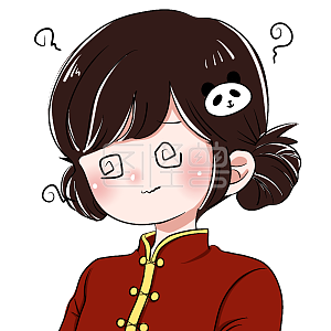 图怪兽原创元素卡通表情包女孩汉服迷糊眩晕