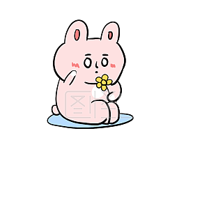 图怪兽原创元素可爱卡通小兔子呆住了表情包插画元素