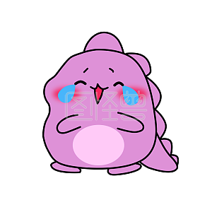 小恐龙笑哭表情详情图怪兽原创元素牛年可爱卡通小黄牛表情包笑哭