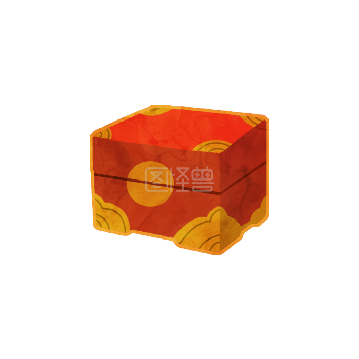 图怪兽宝箱装饰精美的木头箱子背景素材图片 图怪兽