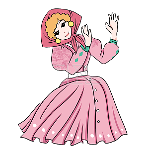 图怪兽原创元素卡通人物少数民族俄罗斯族女孩舞蹈民族