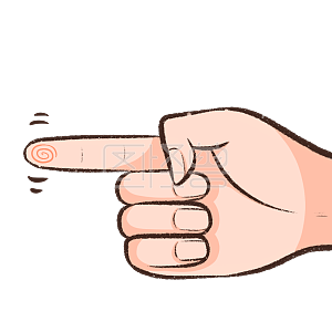 图怪兽原创元素 卡通 动作手势 看这里 引道手势元素