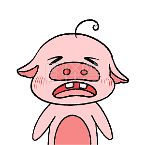 图怪兽原创元素 卡通 假期还没有到 崩溃猪猪 哀嚎元素