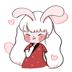 图怪兽原创元素卡通玉兔拟人中秋可爱表情包心动