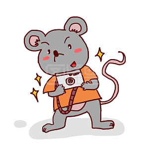 图怪兽原创元素中秋国庆黄金周老鼠表情包