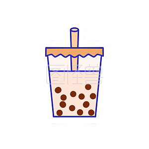卡通奶茶
