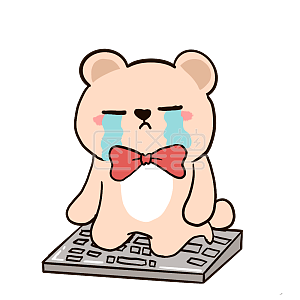 图怪兽原创元素可爱卡通小熊表情包惩罚跪键盘