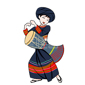 图怪兽原创元素卡通拉祜族少数民族女孩舞蹈