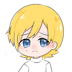 图怪兽原创元素卡通表情包金发男孩为难皱眉难过