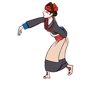 图怪兽原创元素卡通少数民族门巴族舞蹈女孩