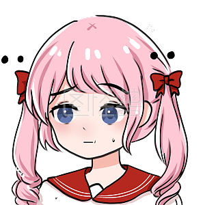 图怪兽原创元素卡通表情包粉色双马尾女孩无语尴尬