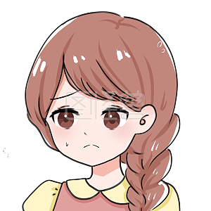 图怪兽原创元素卡通表情包棕色女孩皱眉为难