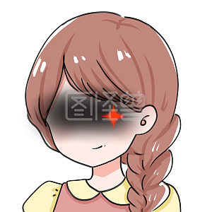 图怪兽原创元素卡通表情包棕色女孩马尾辫黑化可怕