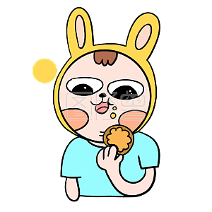 图怪兽原创元素中秋节兔子真好吃表情包插画元素