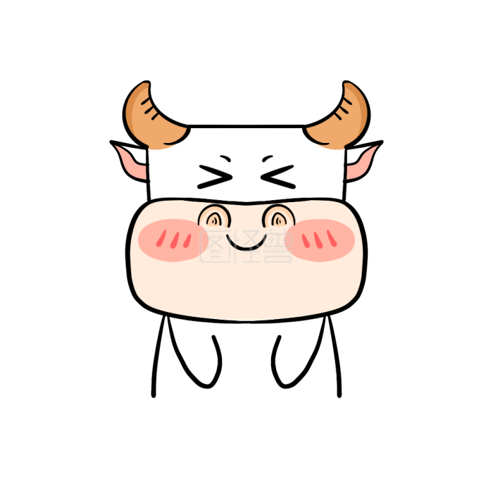 图怪兽原创元素卡通通用动物牛可爱-背景素材图片-图怪兽