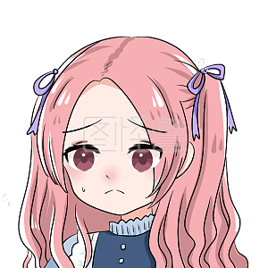 图怪兽原创元素卡通表情包粉色女孩哀愁皱眉
