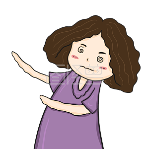 图怪兽原创元素 商业 宣传 表情包 卡通 泡面头女孩 紫色 晕菜 快晕倒