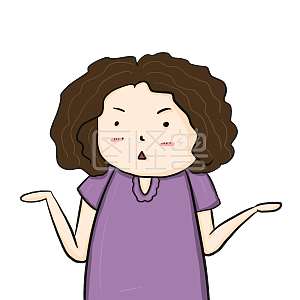 图怪兽原创元素 商业 宣传 表情包 卡通 泡面头女孩 紫色 无语 怎么样