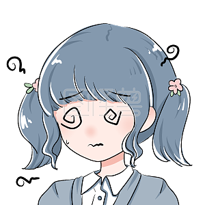 图怪兽原创元素卡通表情包蓝色女孩迷糊眩晕