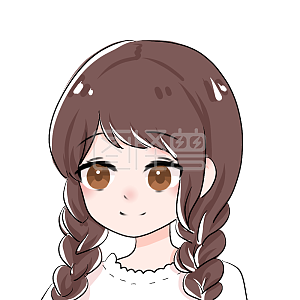 图怪兽原创元素卡通表情包棕色女孩麻花辫温暖微笑