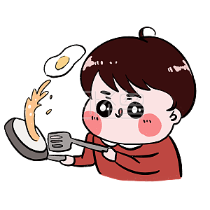 图怪兽原创元素卡通可爱小男孩表情包煎蛋