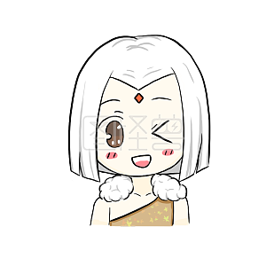 图怪兽原创元素卡通表情包男孩可爱白发