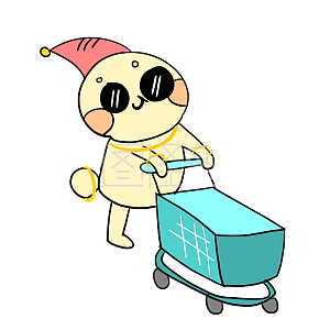 图怪兽原创元素双十一购物大佬逛街表情包插画元素