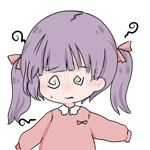 图怪兽原创元素卡通表情包紫色女孩迷糊眩晕