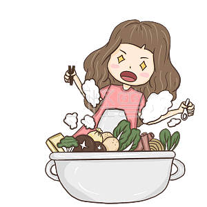 图怪兽原创元素 商业 宣传 漫画海报 人物 卡通 餐饮美食 红色 半夜饿